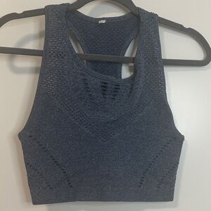 ALO Yoga Charcoal Knit Racerback Top